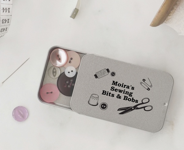 Personalised Pocket Sized Sewing Bits & Bobs Tin